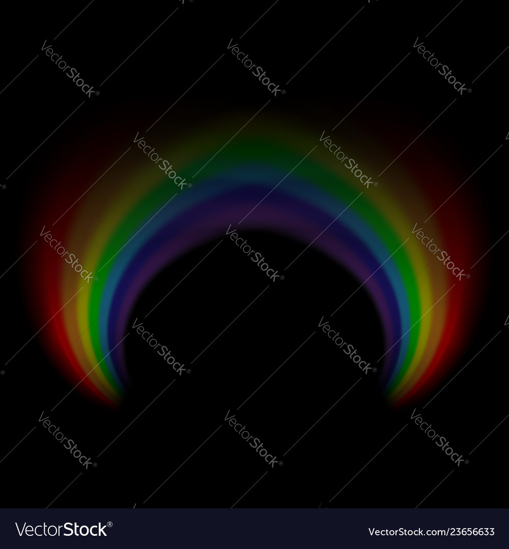 Rainbow icon realistic isolated black background Vector Image
