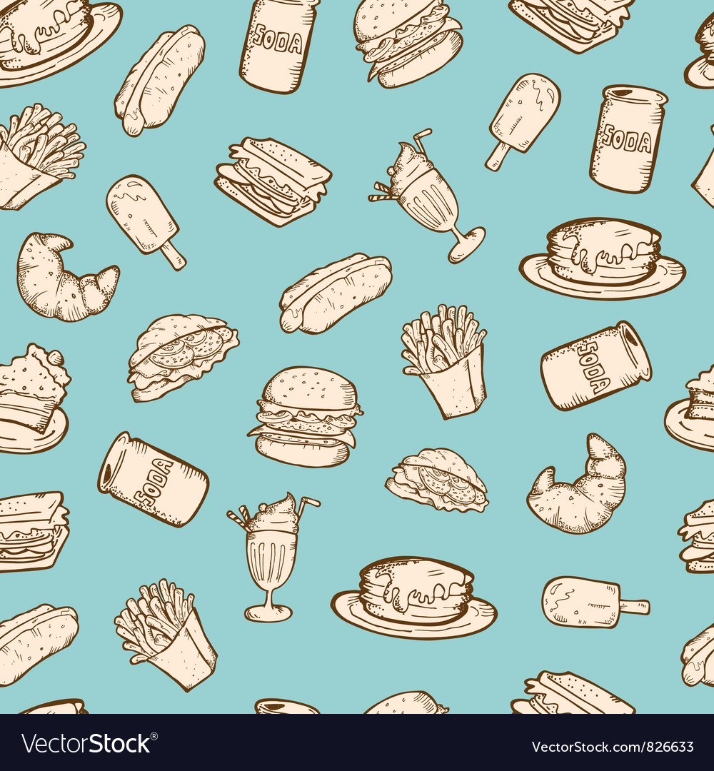 Retro Food Pattern - Seamless Repeat