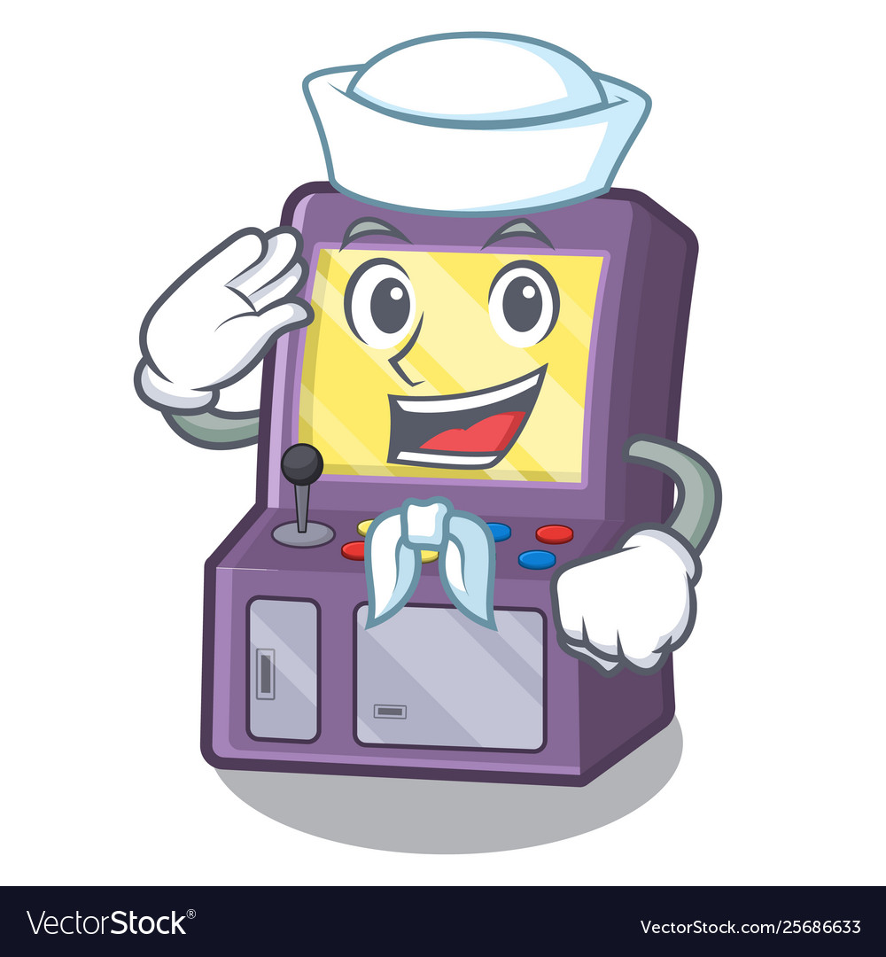 Sailor arcade machine isolated with character