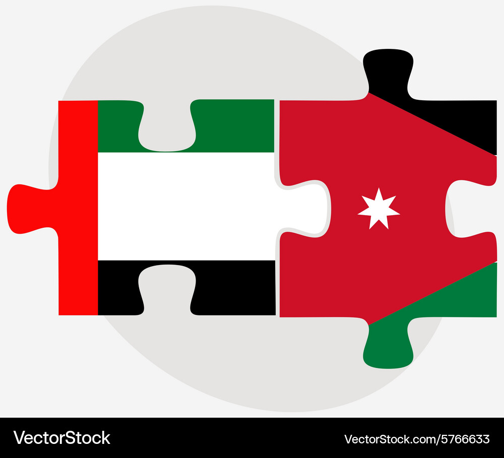 United arab emirates and jordan flags Royalty Free Vector