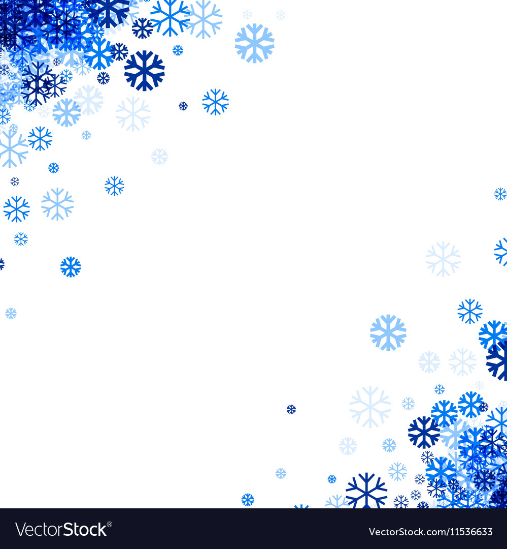 Winter background with blue snowflakes