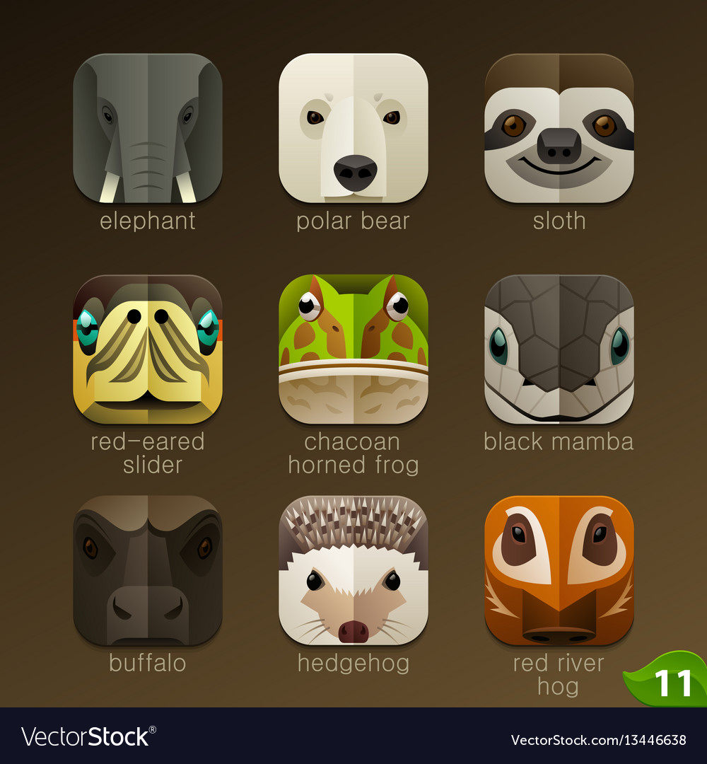 animal-faces-for-app-icons-set-11-royalty-free-vector-image