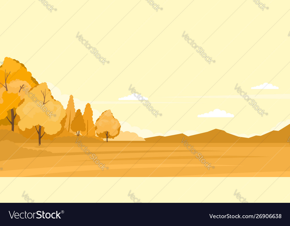 Herbstlandschaft mit Feldern und gelben Hügeln