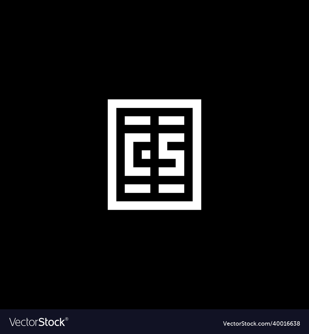 Cs initial logo with square rectangular shape