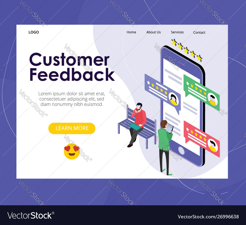 Customer feedback concept isometric design