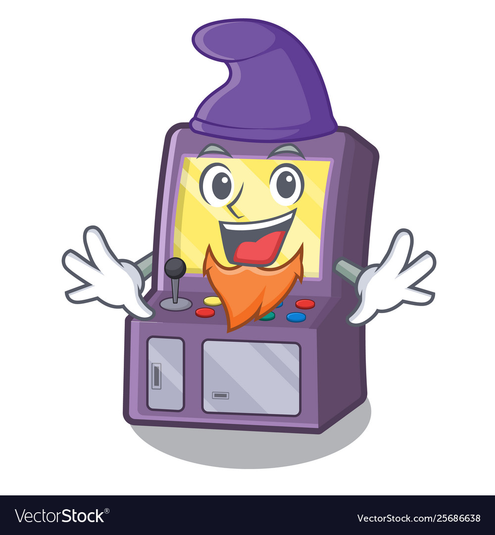 Elf arcade machine isolated with character