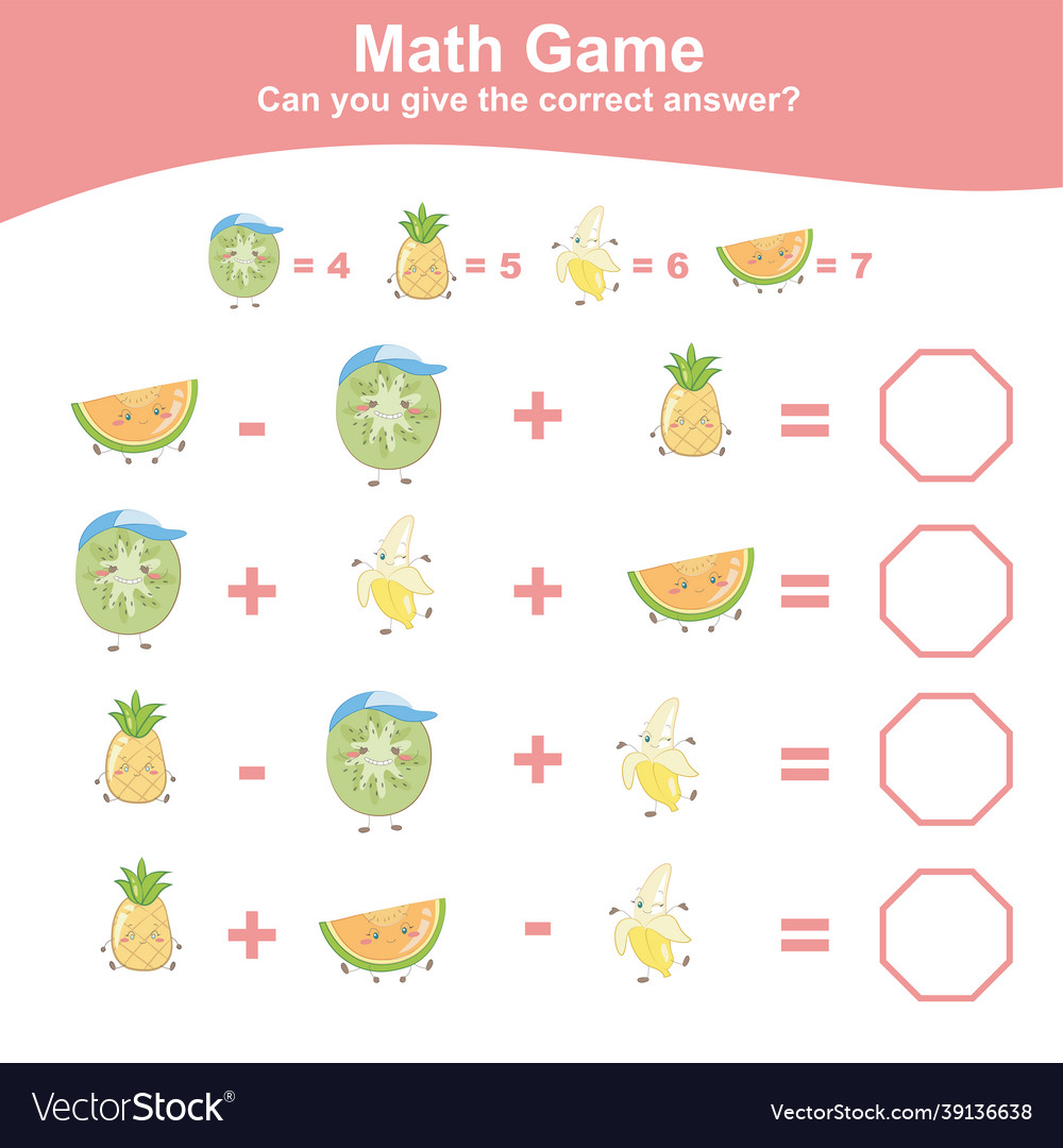 Fruit counting math worksheet for kids