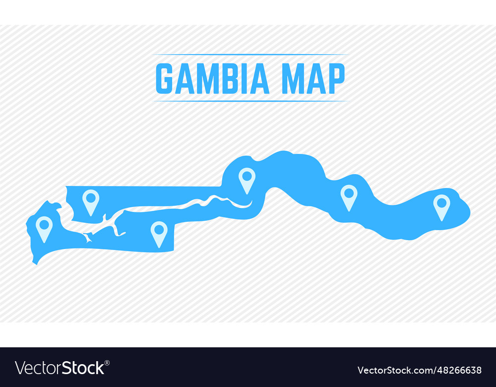 Gambia simple map with icons