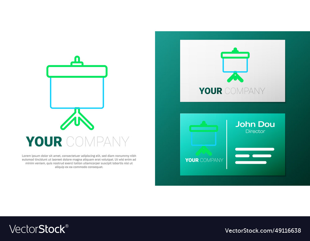Line presentation board with graph schedule chart vector image Line presentation board with graph schedule chart