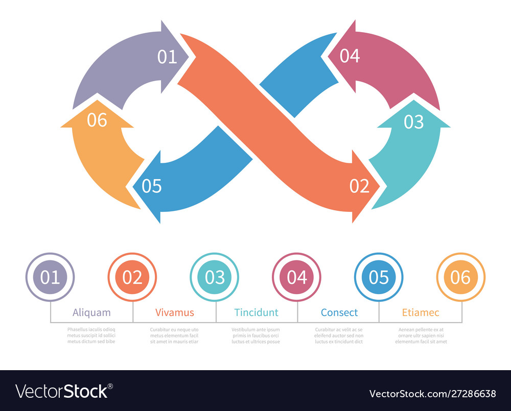 Loop symbol infinity infographic element vector image Loop symbol infinity infographic element