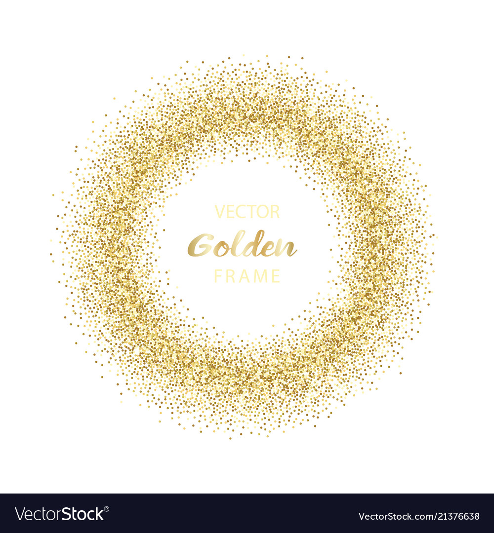 Luxury Golden Glitter Round Frame Royalty Free Vector Image