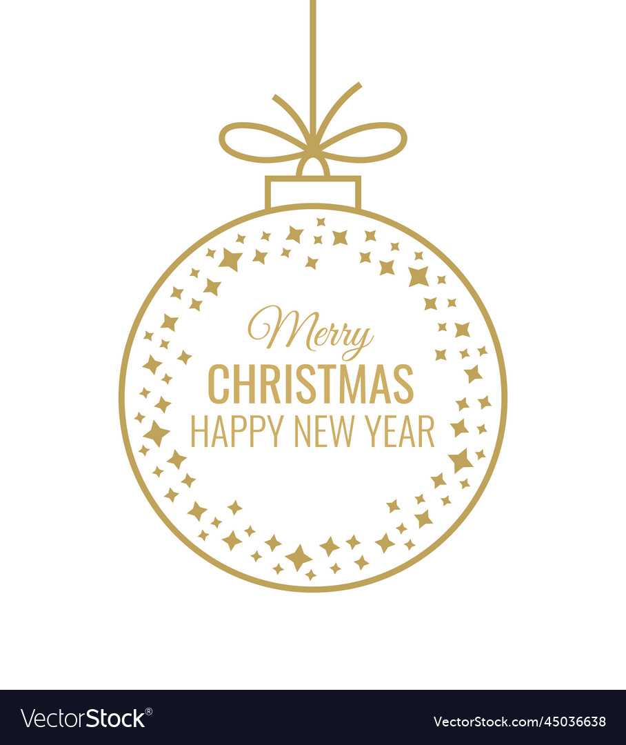 Outline christmas ball vector image Outline christmas ball