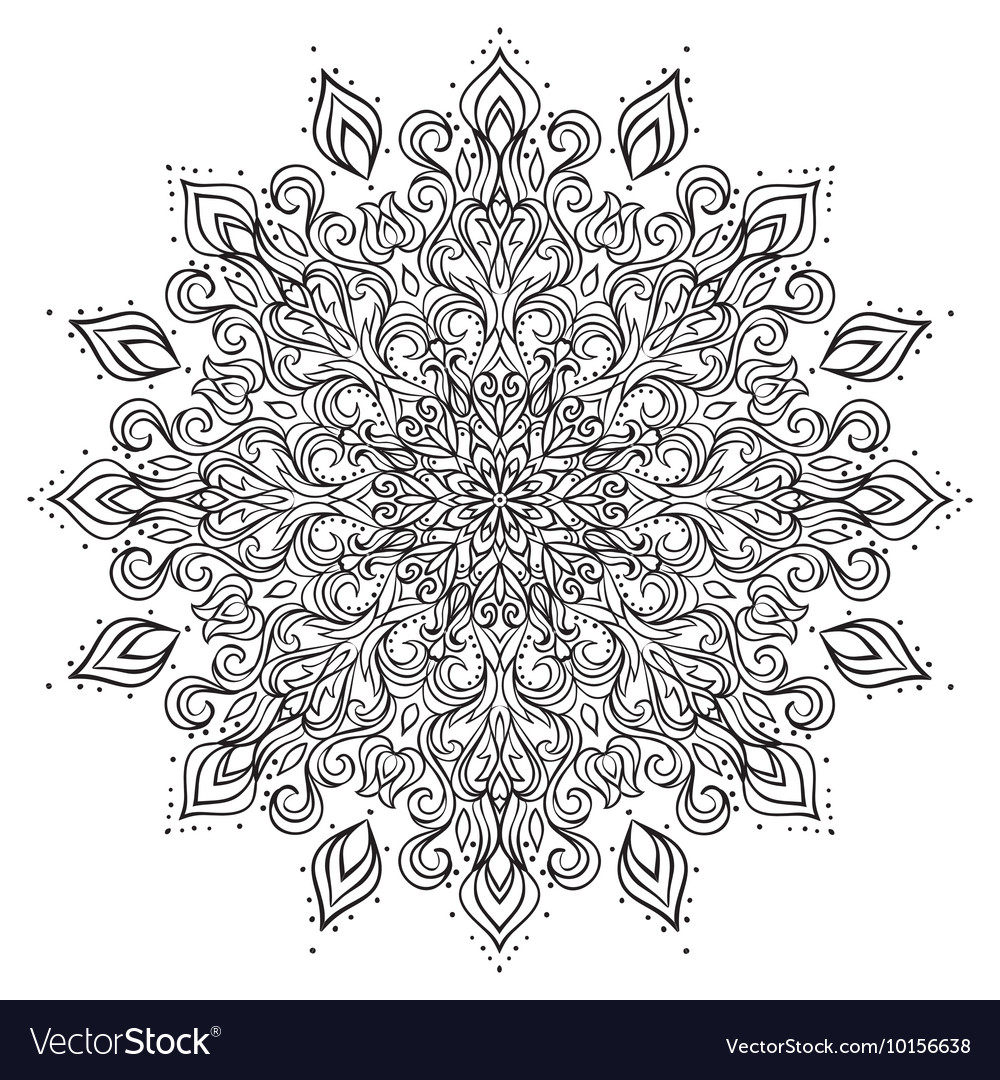 Download Outline mandala ornament Royalty Free Vector Image