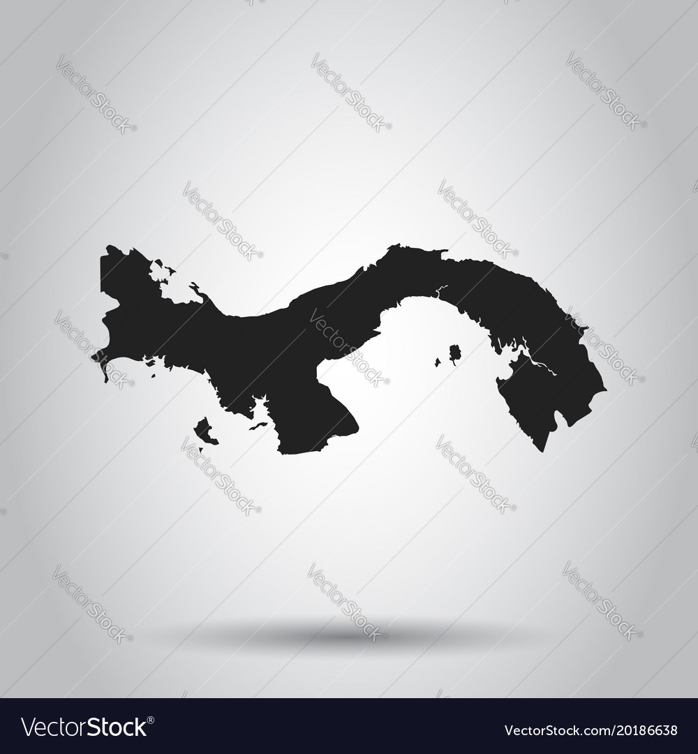 Panama map black icon on white background