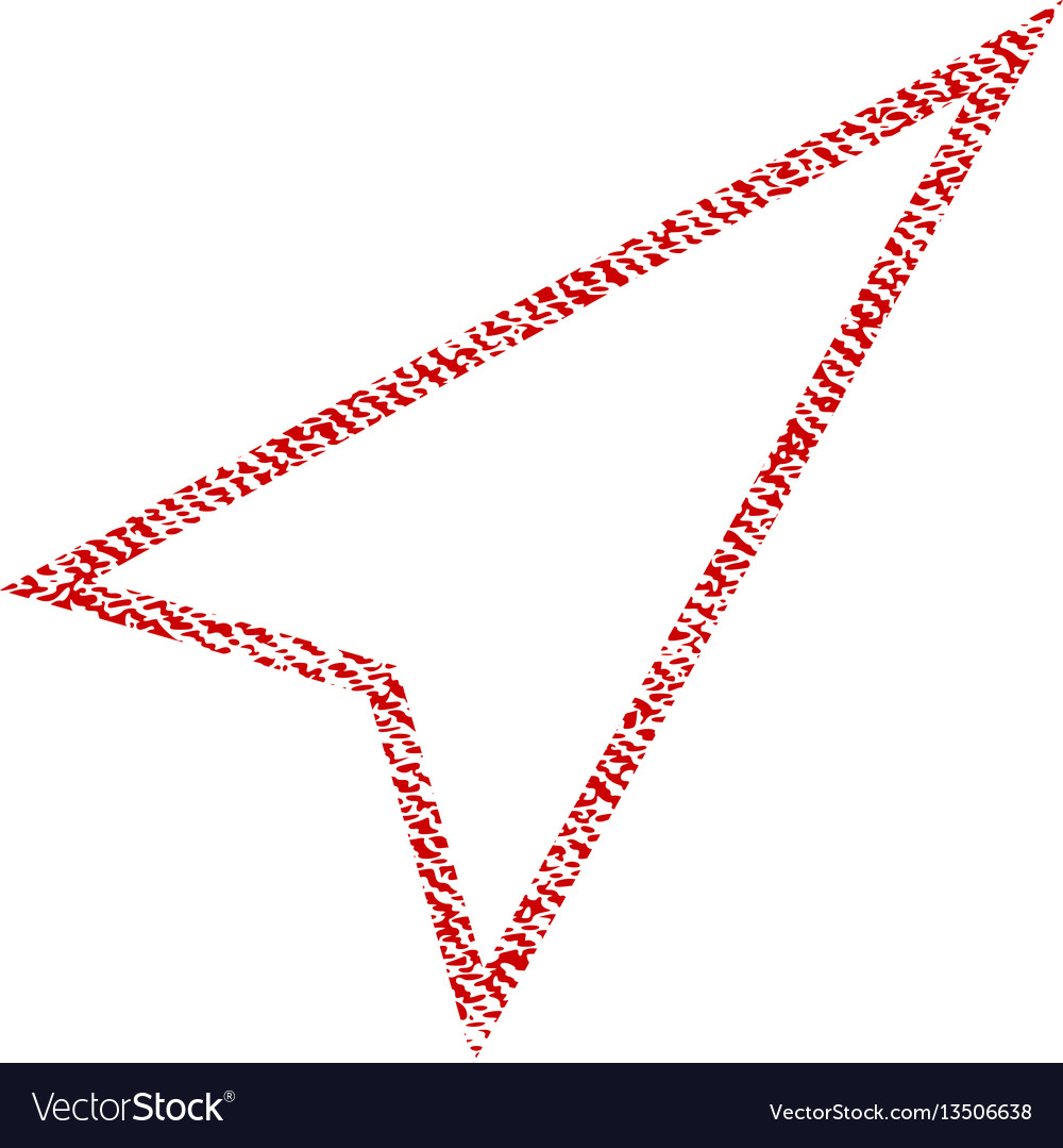 Pointer right up fabric textured icon vector image Pointer right up fabric textured icon