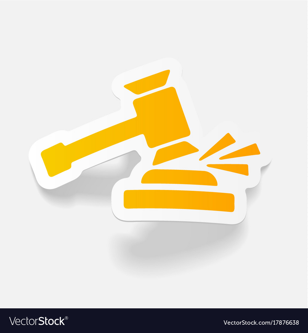 Realistic design element gavel