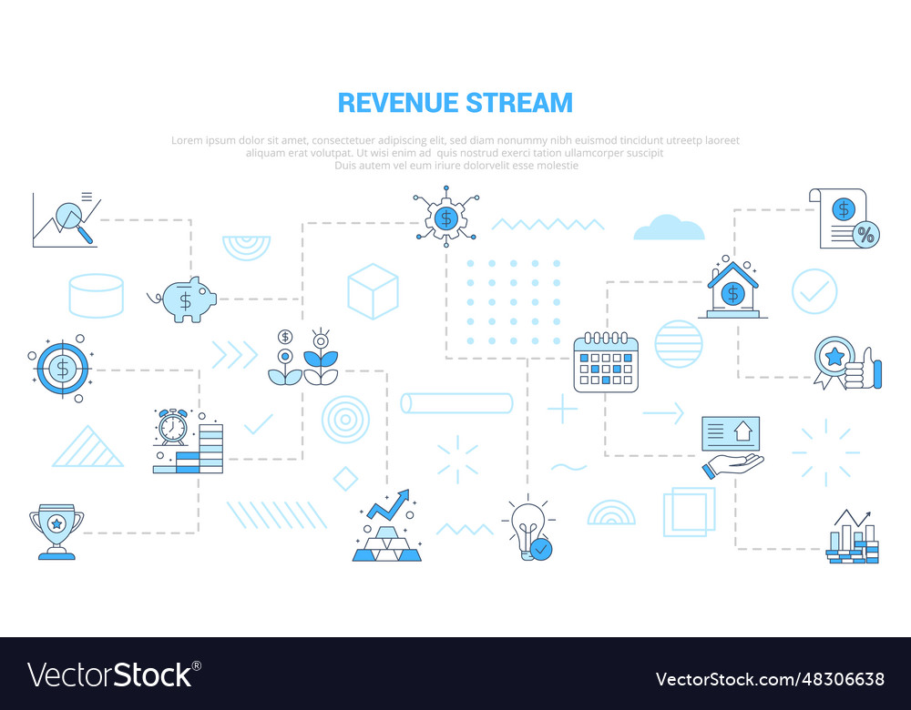 Revenue streams concept with icon set template
