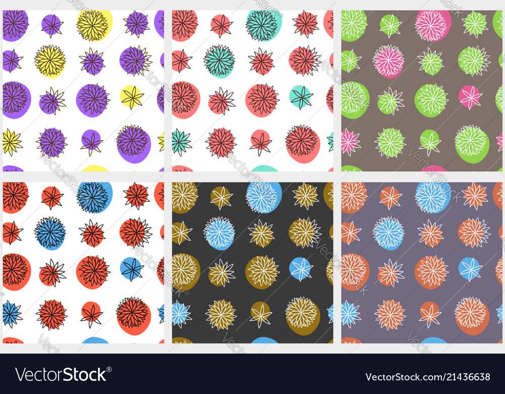 Seamless abstract floral patterns in naive style Vector Image Seamless abstract floral patterns in naive style
