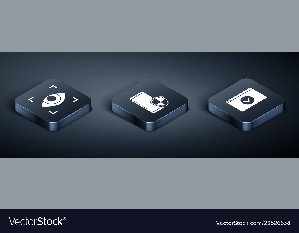 Set isometric eye scan secure your site Vector Image Set isometric eye scan secure your site