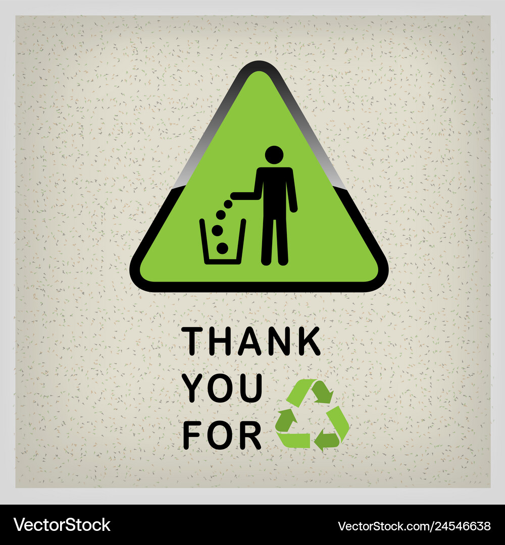 Thank you for recycling Royalty Free Vector Image