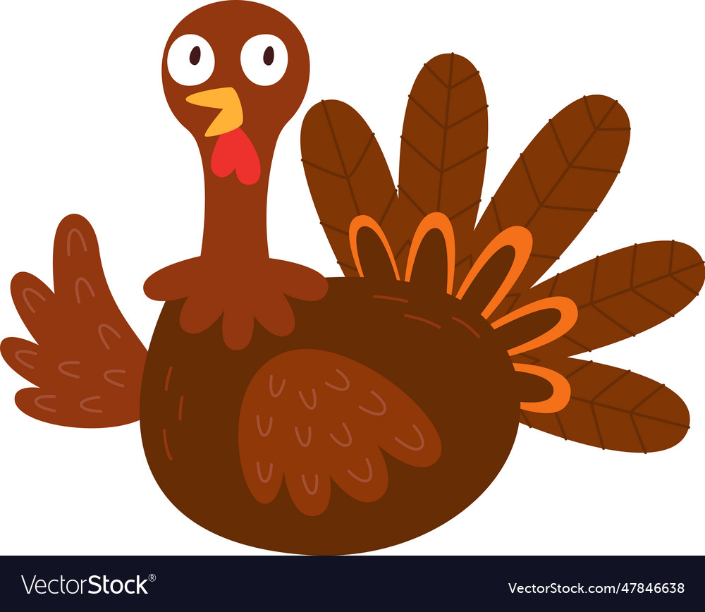 Turkey bird sitting Royalty Free Vector Image - VectorStock