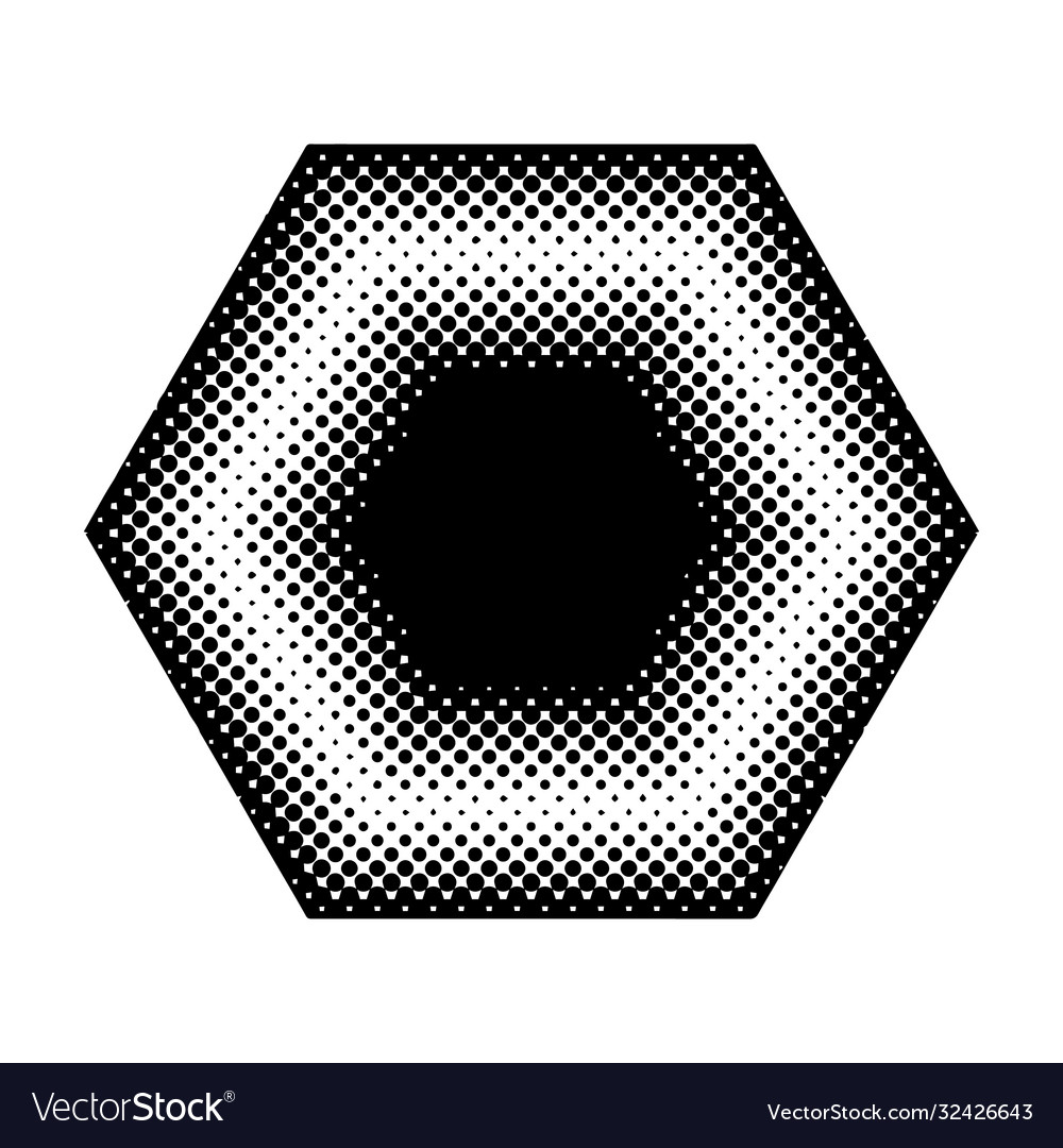 Abstract hexagon halftone pattern collection vector image Abstract hexagon halftone pattern collection