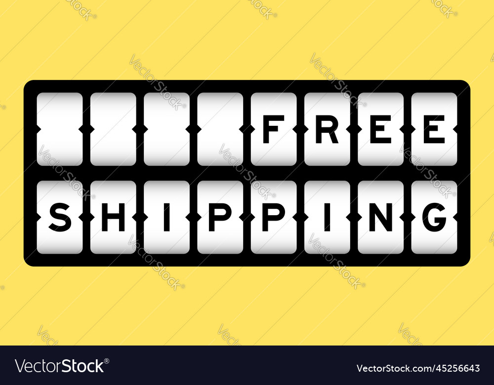 Black color in word free shipping on slot banner