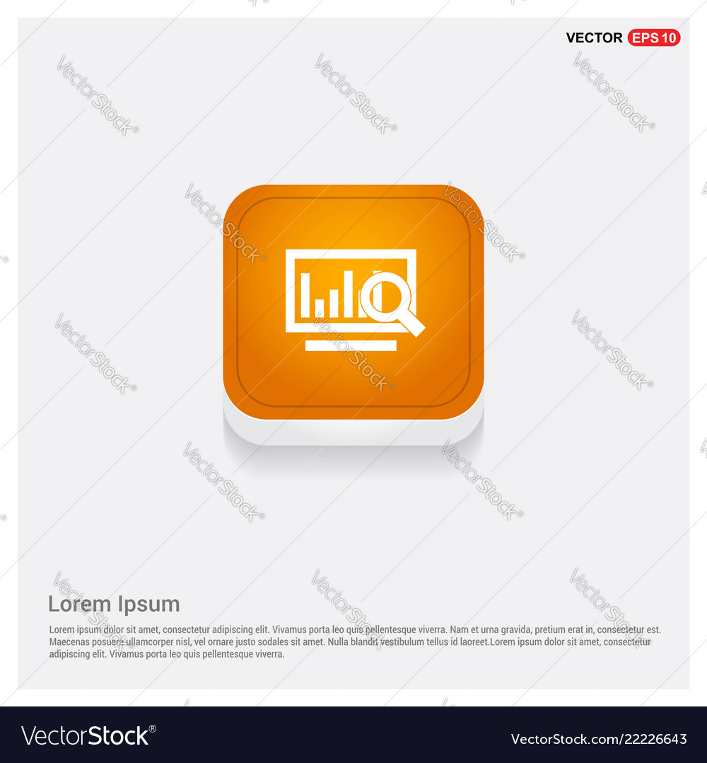 Business graph icon orange abstract web button vector image Business graph icon orange abstract web button