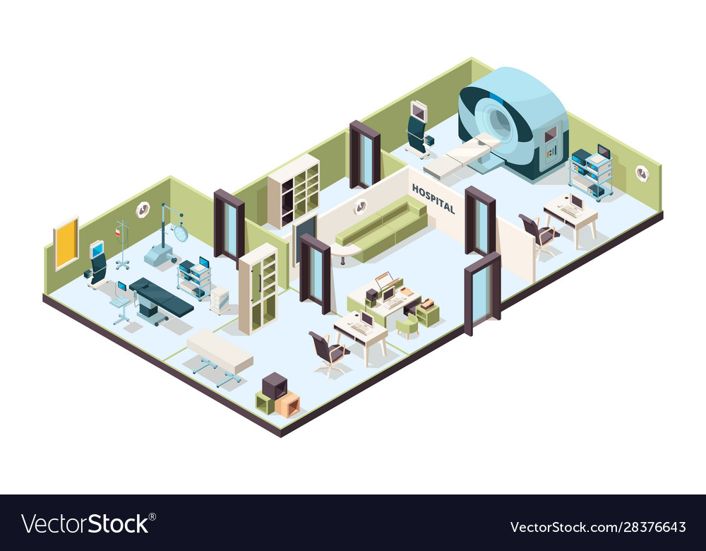 Clinic interior hospital office modern waiting Vector Image