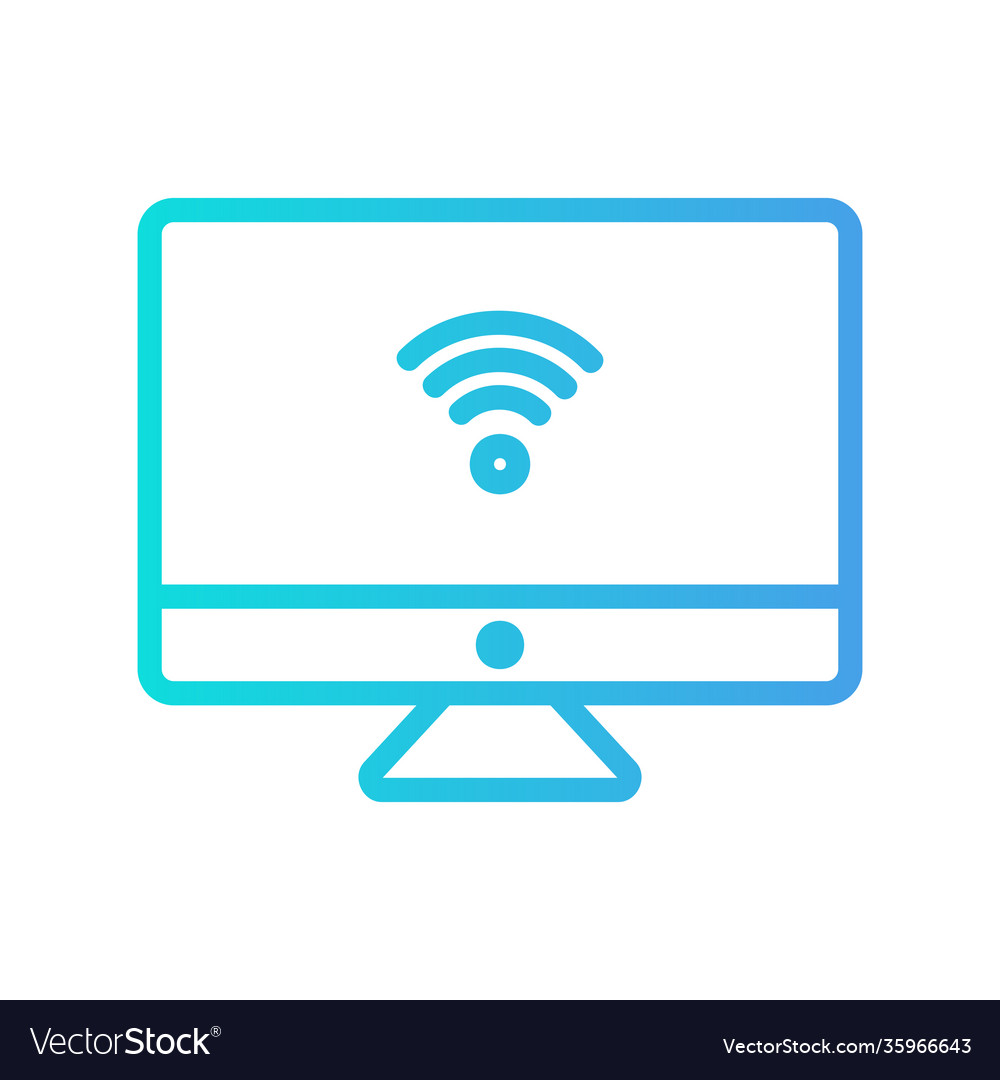 Computer icon in gradient style about internet vector image Computer icon in gradient style about internet