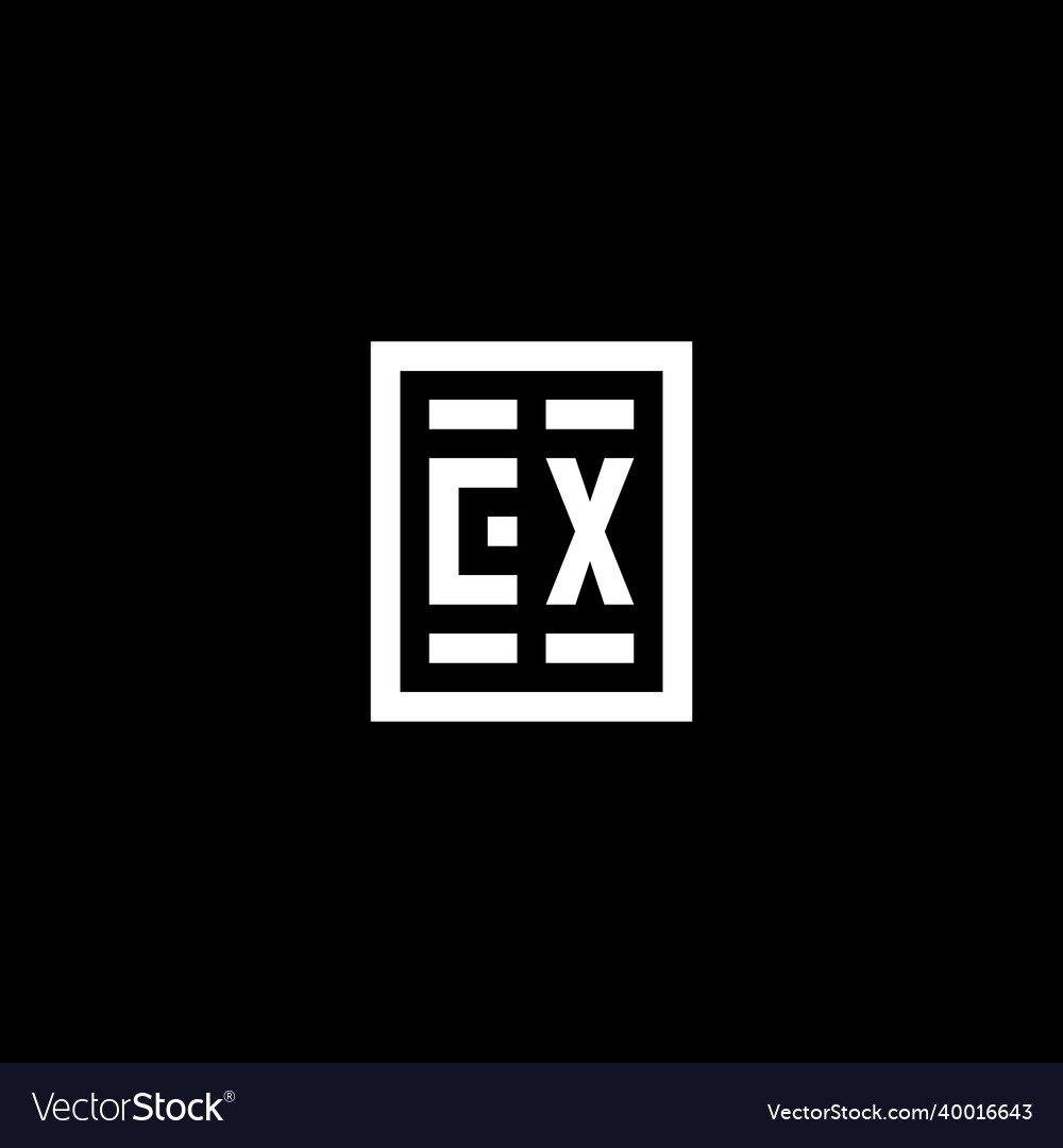 Cx initial logo with square rectangular shape