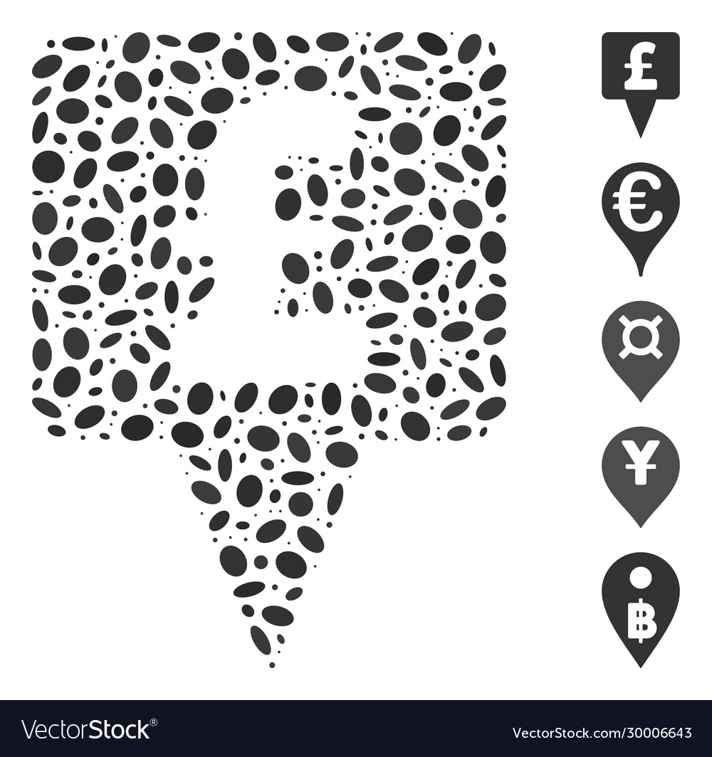 Ellipse mosaic pound map pointer vector image Ellipse mosaic pound map pointer