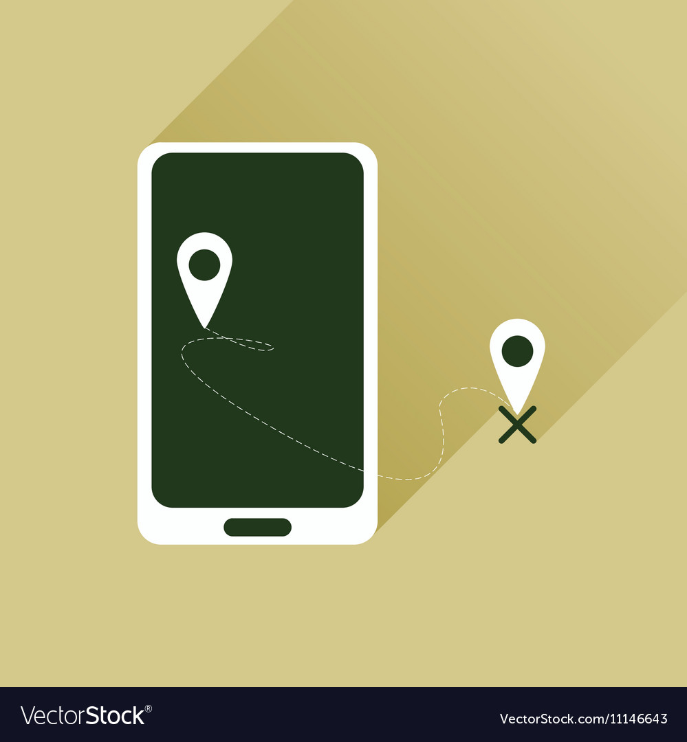 Flat web icon with long shadow mobile navigation