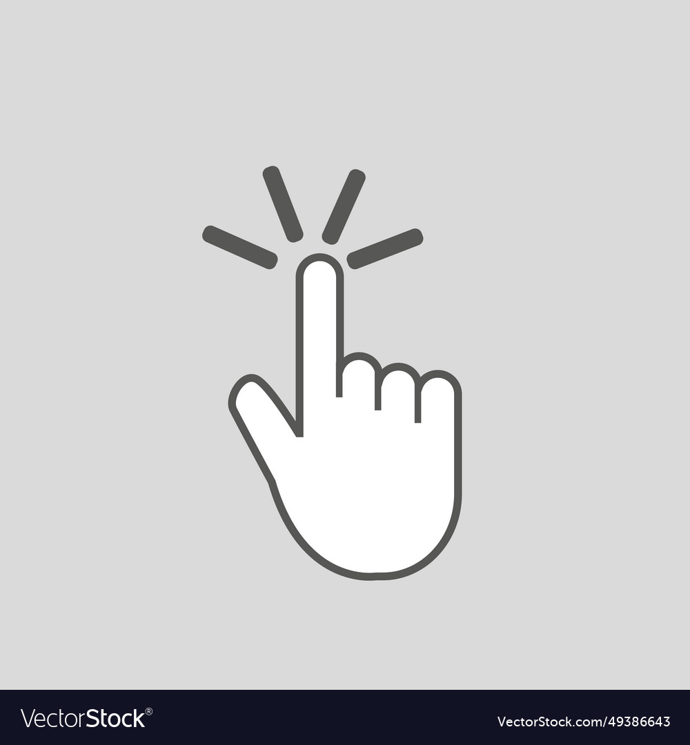 Hand cursor icon click isolated on white