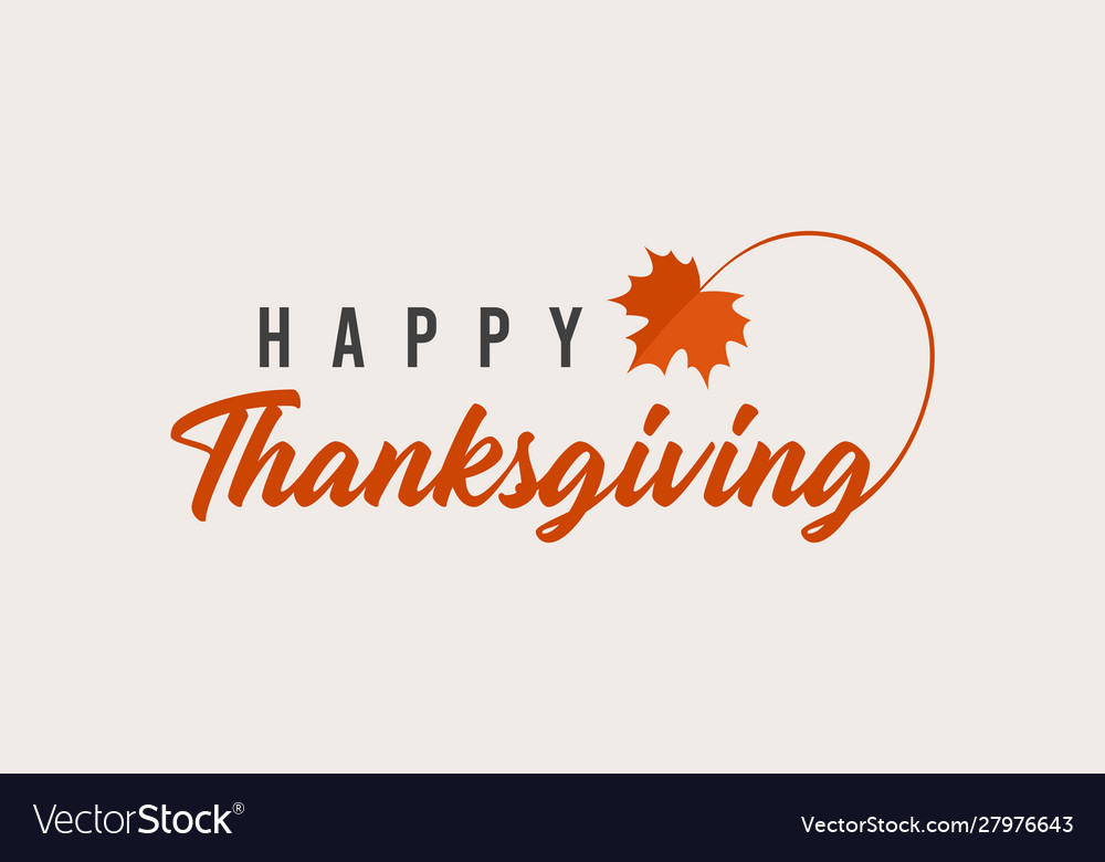 Happy thanksgiving hand written calligraphic text