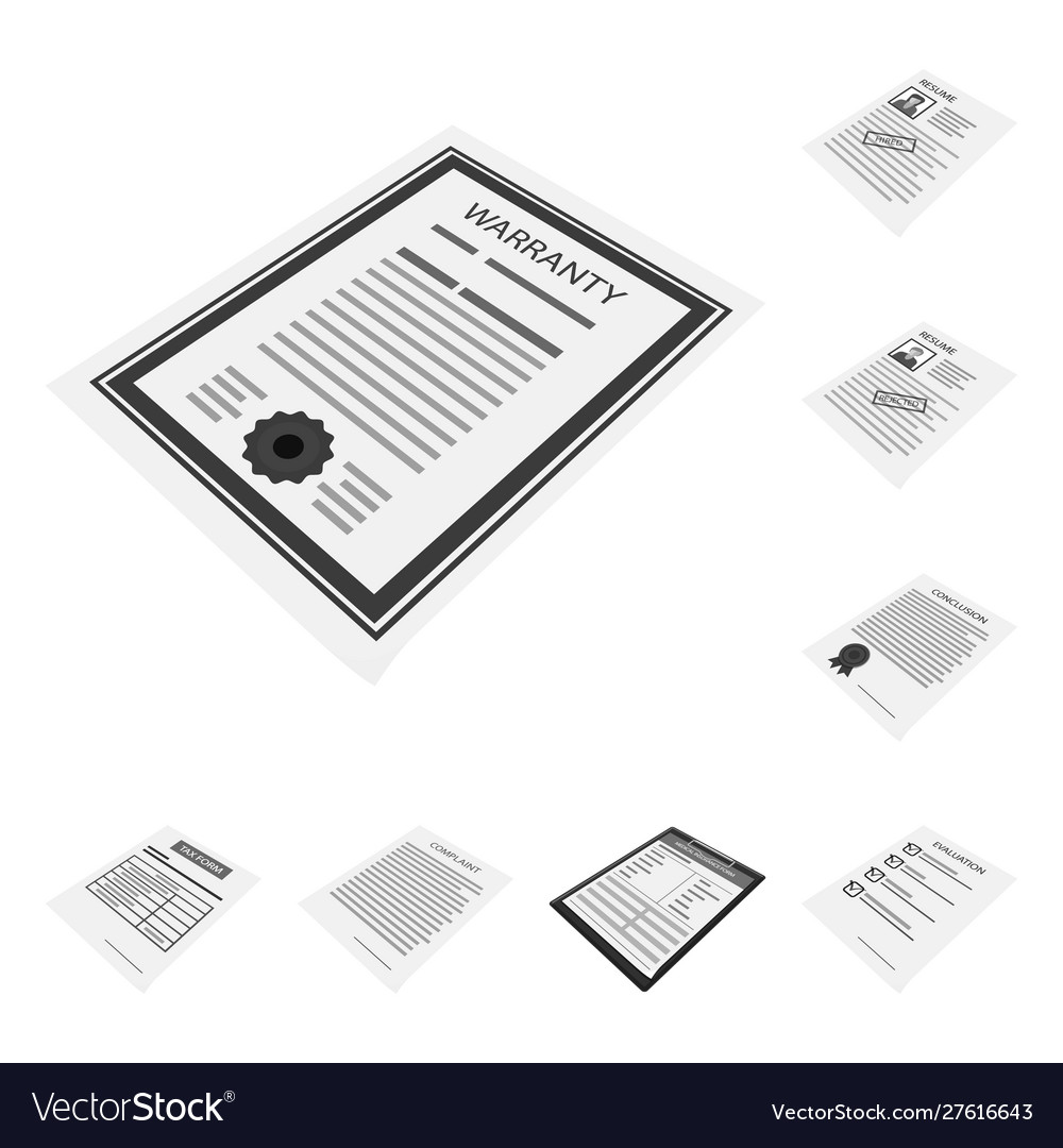 Isolated object print and office sign set Vector Image Isolated object print and office sign set