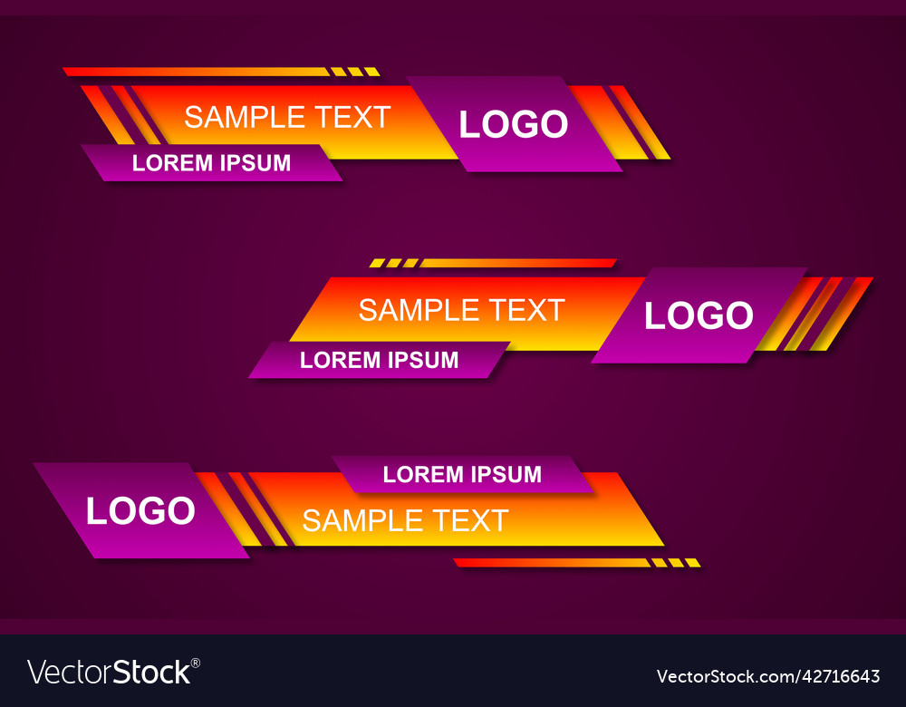 Modern stylish lower third banner template design