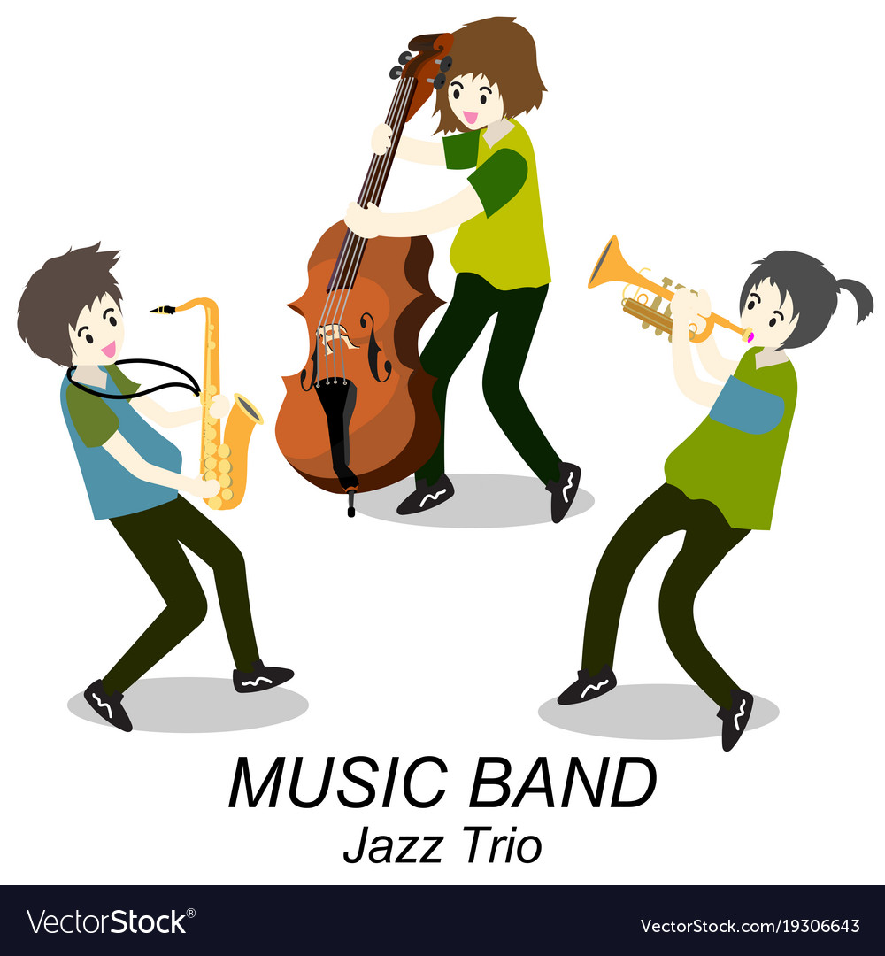 Musicians jazz trio play trumpet