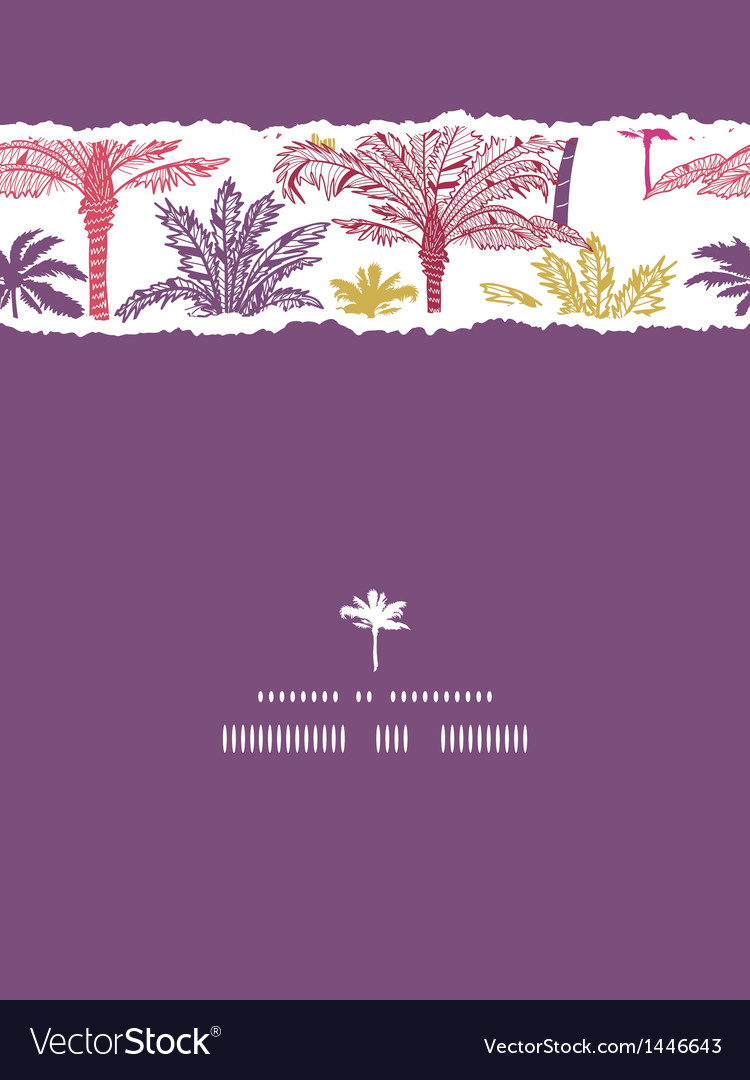 Palm trees seamless vertical torn pattern