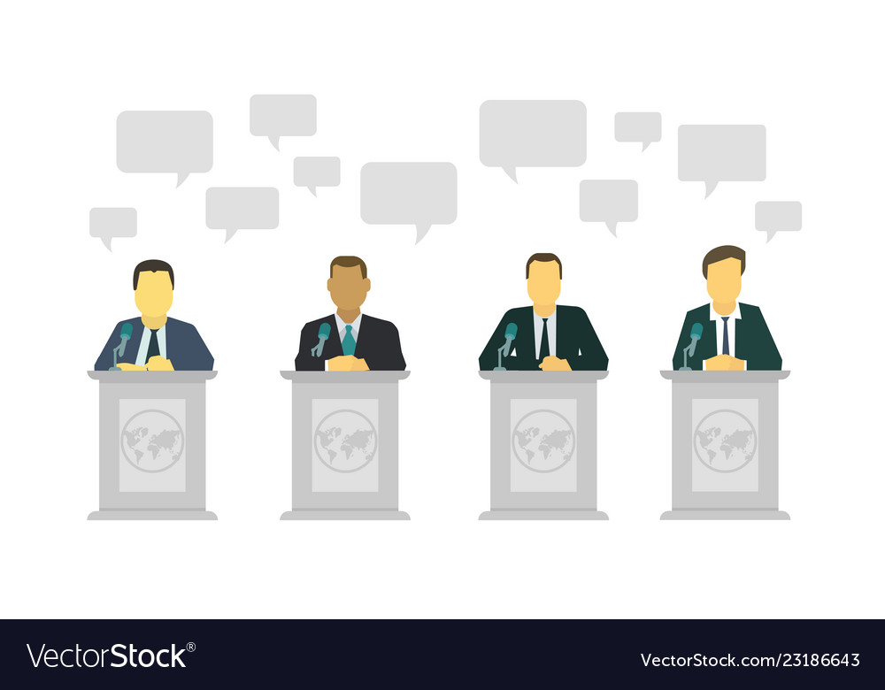 political-discussion-dialogue-of-politicians-vector-image