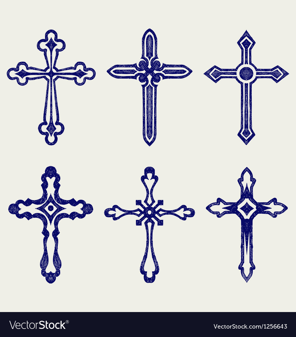 Download Religious cross design collection Royalty Free Vector Image