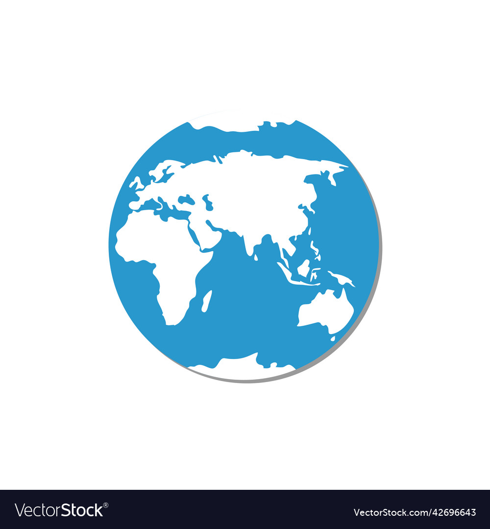 Round globe earth silhouette vector image Round globe earth silhouette