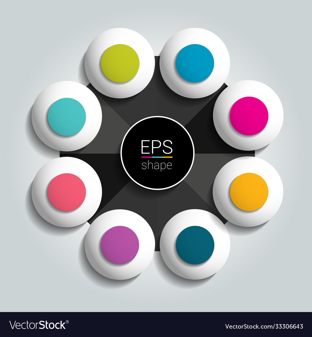 Round infographic 8 steps net flow chart diagram