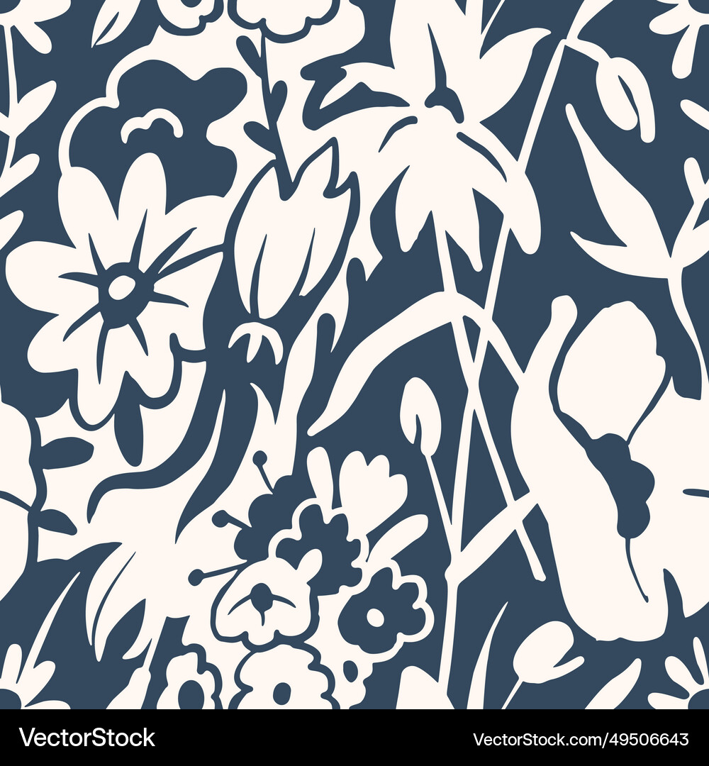 Seamless pattern with flowers Royalty Free Vector Image