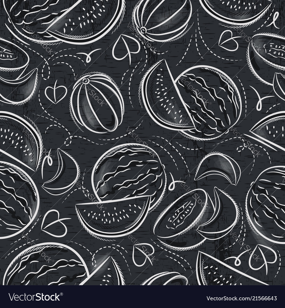 Seamless patterns with melon and watermelon