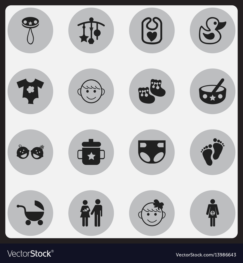 Set of 16 editable icons includes symbols