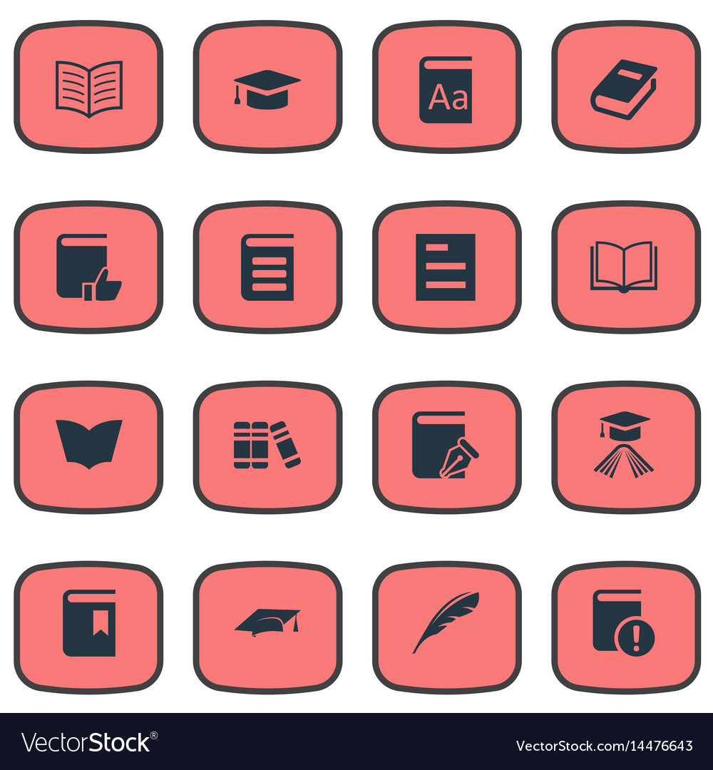 Set of simple books icons