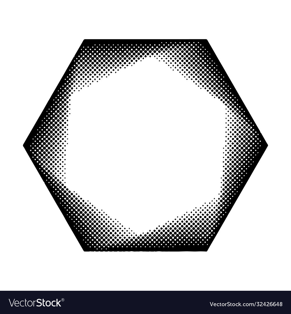 Abstract hexagon halftone pattern collection vector image Abstract hexagon halftone pattern collection