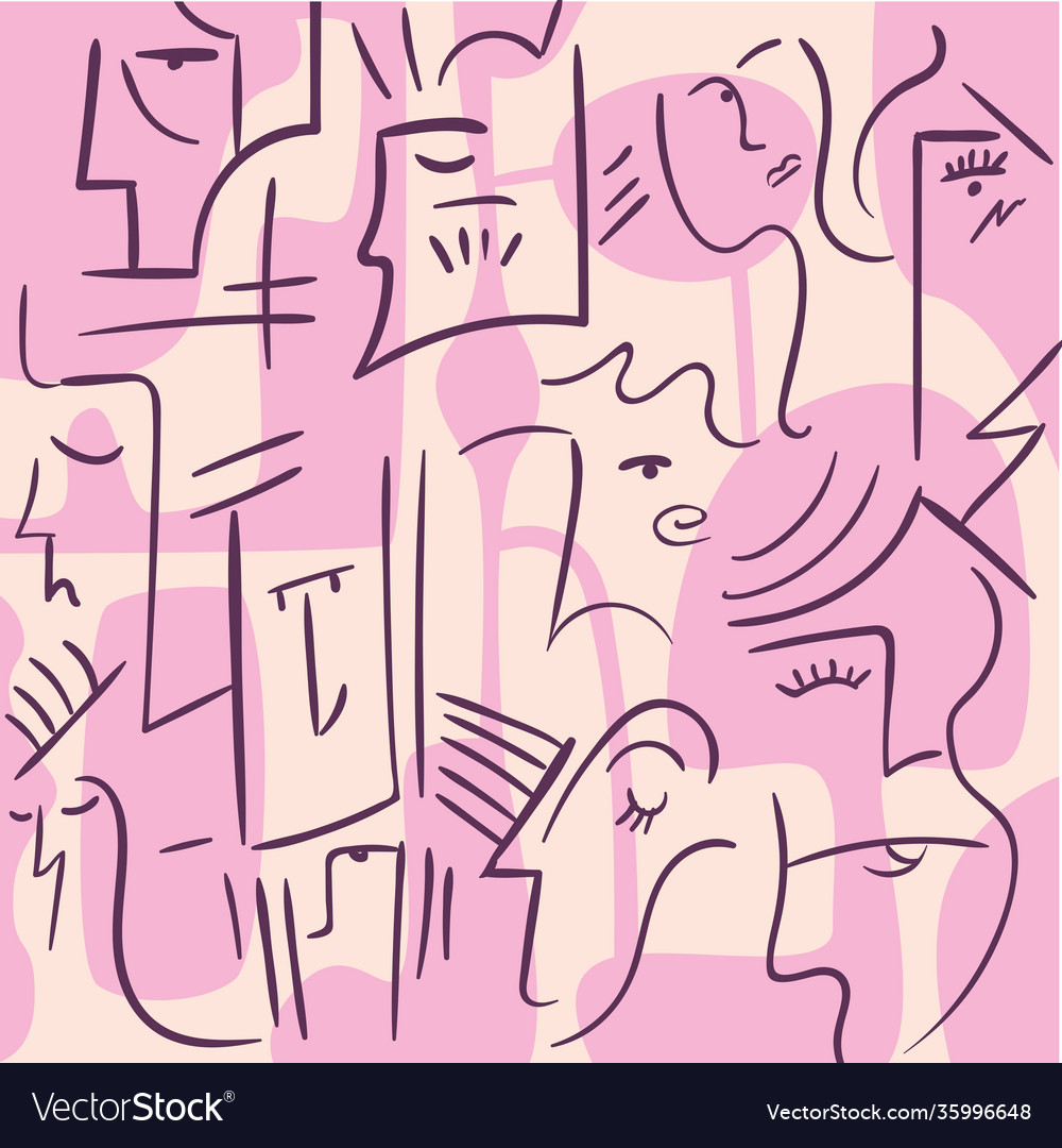 Abstract pattern background with faces
