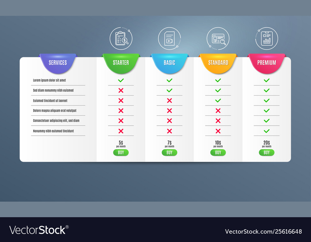 Accounting report website search and video file vector image Accounting report website search and video file